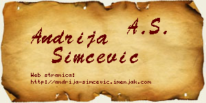 Andrija Simčević vizit kartica